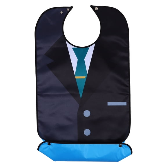 COMPUKAS Adjustable Adult Bib Apron, Black Polyester, Suit Pattern, Kitchen Cooking, Baking, BBQ,