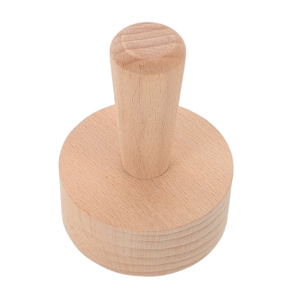 COMPUKAS Tart Press Tool Light Brown Wooden French Style Dessert Equipment For Daily Use 1Pcs