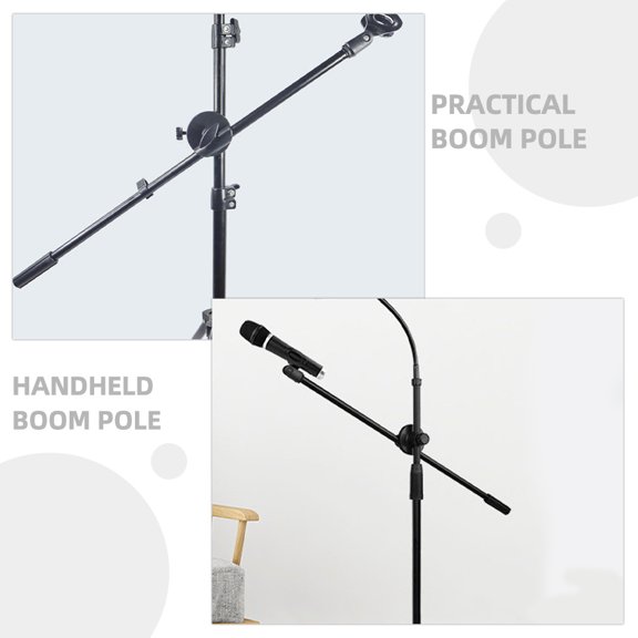 COMPUKAS Telescopic Boom Pole Microphone Boom Arm Iron 1Pcs Adjustable Length for Musicians