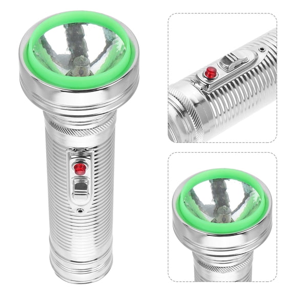 COMPUKAS Vintage Plated Silver Metal Flashlight with Classic Design for Rural Home Lighting and Decor