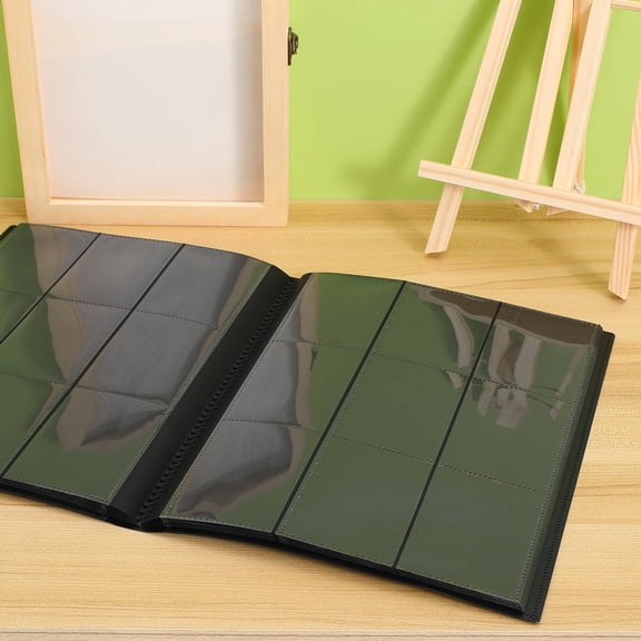 COMPUKAS Sports Cards Binder Black PP Material Card Album for Trading and Football Cards