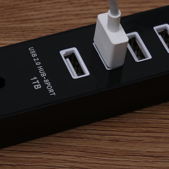 COMPUKAS Type C Hub with 8 USB 20 Ports High Speed Data Transfer Black for Computers