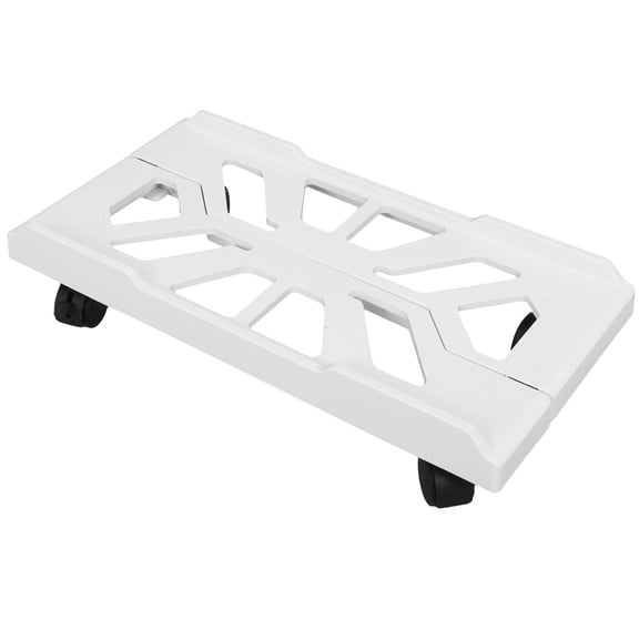 COMPUKAS Under Desk White Computer Case Holder with Wheels for Flexible Tower Support