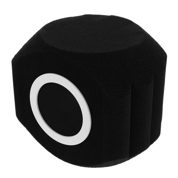 COMPUKAS Universal Black Microphone Soundproof Shield with Wind and Noise Reduction Foam for Clear Home Recording