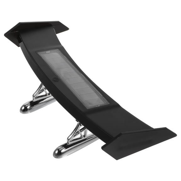 COMPUKAS Universal Black Car Trunk Spoiler with Built-in Solar LED Light, Sleek Compact Auto Accessory for Style and Function
