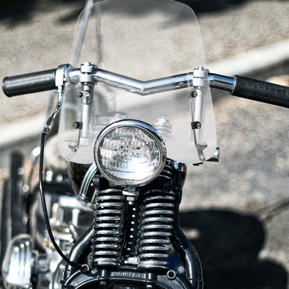 COMPUKAS Universal Transparent Motorcycle Windshield for Motorbike with Shatterproof Pc for Clear Visibility