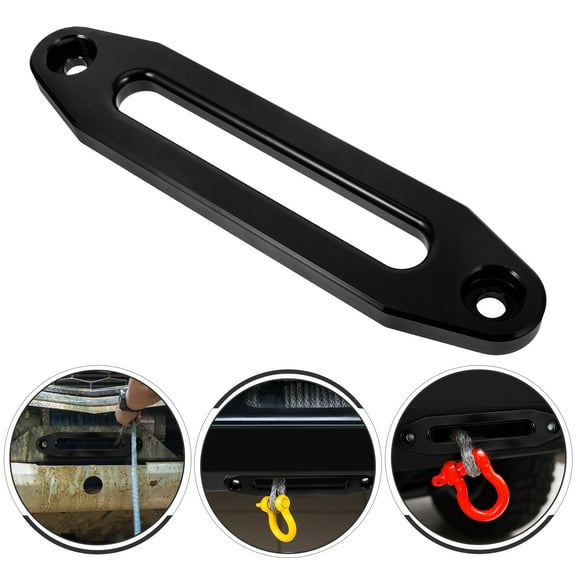 COMPUKAS Universal Vehicle Winch Fairlead Black Metal Rope Guide for Offroad Stability