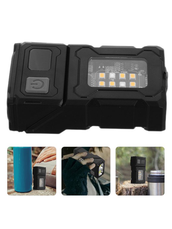 COB LED Aluminum Alloy Keychain Flashlight Work Light Black 1 Pack