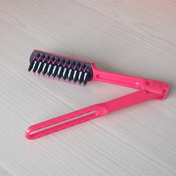 COMPUKAS Travel Size Red ABS Hair Comb with V Shape for Straightening Hair