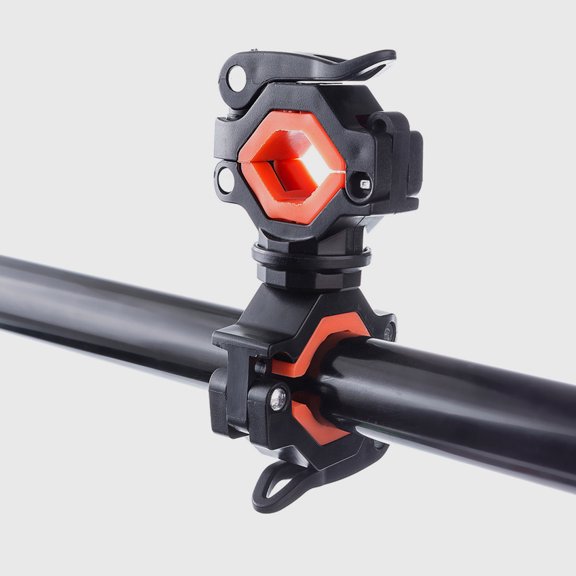 COMPUKAS Versatile USB Rechargeable Bike Handlebar Mount with Adjustable 360 Degree Rotating Light Holder
