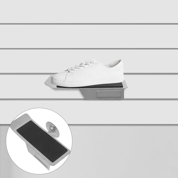 COMPUKAS Wall Mounted Shoe Shelf Retail Sneaker Shoe Display Silver Iron 1Set 8.45X4.72X1.18In