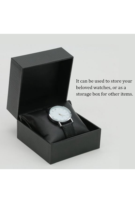 Watch Boxes for Packaging Simple Black PU Material 1Pcs