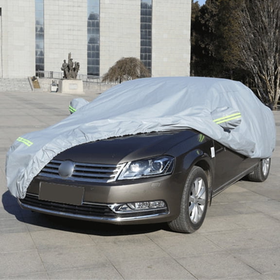 COMPUKAS Full Grey Car Cover UV Resistant Breathable Outdoor Vehicle