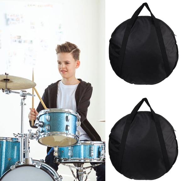COMPUKAS Wear Resistant Black Cymbal Storage Bag with Compact Pocket for Accessories