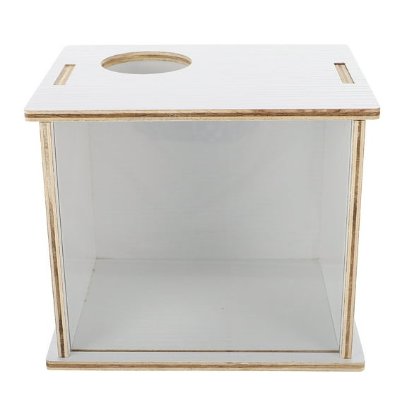 COMPUKAS White Acrylic Decorative Sand Bath Box for Hamsters Small Pet Transparent Bathtub