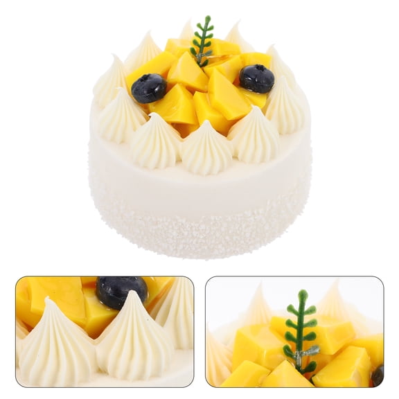 COMPUKAS White Simulation Cake Model for Display Smooth Surface Lifelike