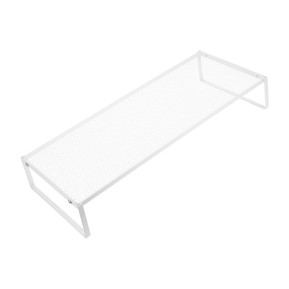 COMPUKAS White Desktop Monitor Riser Stand with Space-Saving Design for Computer and Office Setup