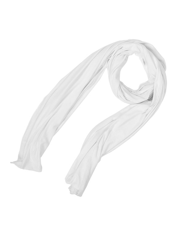 Reusable White Hair Wrapping Scarf Soft Cloth Headscarf for Ethnic Style