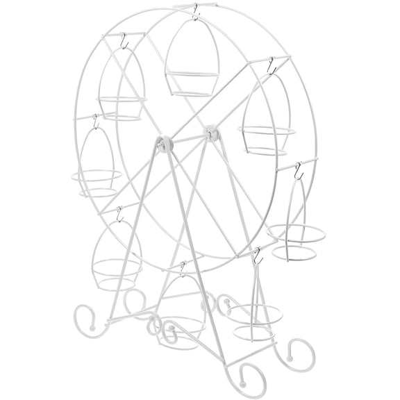 COMPUKAS White Ferris Wheel Cake Stand Dessert Stand with Rotating Cupcake Holder for Party Decor