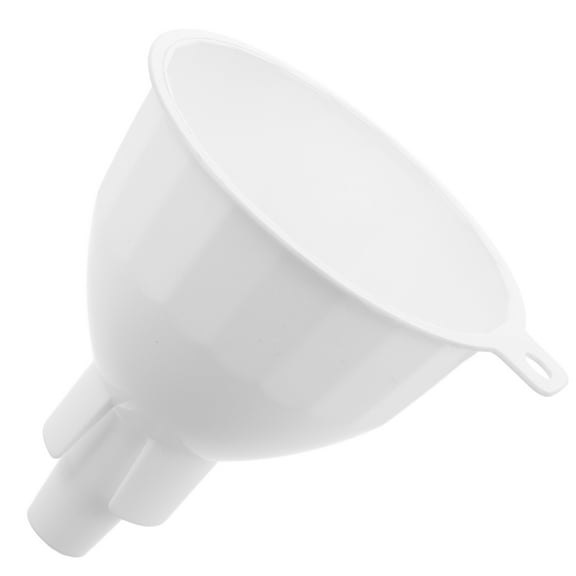 COMPUKAS White Wide Mouth Plastic Kitchen Funnel for Easy Transfer of Liquids, Powders & Dry Ingredients, Dishwasher Safe