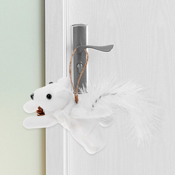 COMPUKAS White Simulation Squirrel Pendant for Xmas Tree and Party Use