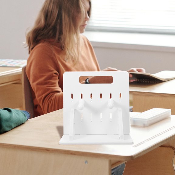 COMPUKAS White Vertical Pegboard Storage Rack Desktop Display Holder for Space Saving and Home Use