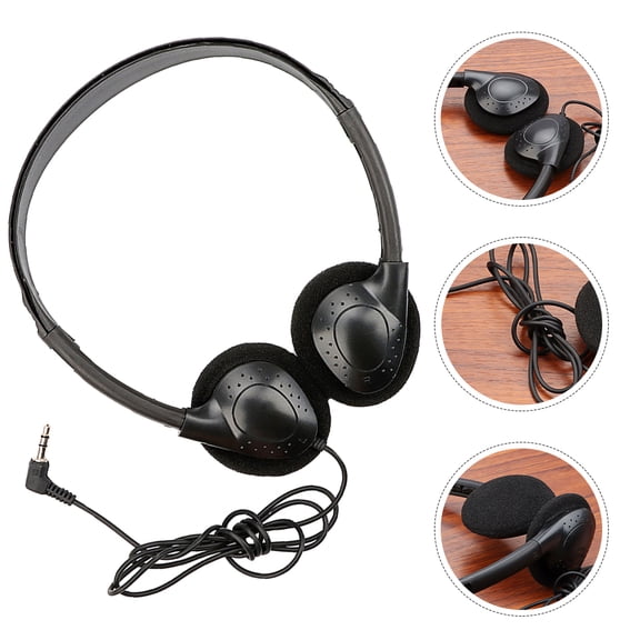 COMPUKAS Wired Headphone Black Plastic for PC Outdoors 1Pack