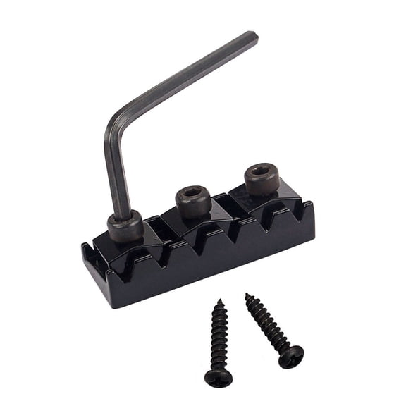 COMPUKAS Zinc Alloy Electric Guitar String Lock Set with Wrench, Stable Tuning, Black, for Guitar Accessories
