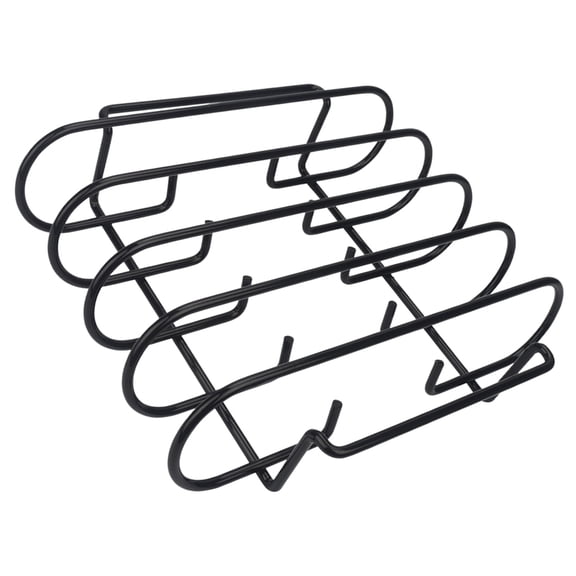COMPUKAS Black Rib Rack for Grill - Roast Rib Holder for Outdoor Barbecue, Camping, and BBQ Enthusiasts, 1 Set