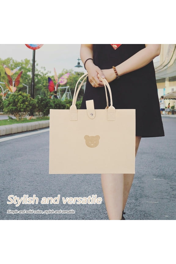 minimalist design Tote Bag Felt for Shopping and Casual Settings 1Pack