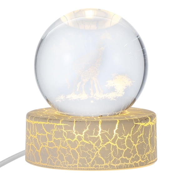 COMPUKAS soothing aesthetic ball lamp Crystal Sphere Elegant Table Light for Bedroom 1 Set