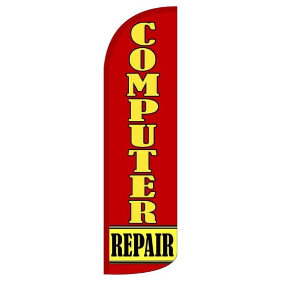 COMPUTER REPAIR Windless Flag (Hardware Not Included) |Advertisement /Business Flags | Feather Flag |