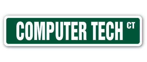 COMPUTER TECH Street Sign geek repair fix apple pc | Indoor/Outdoor ...
