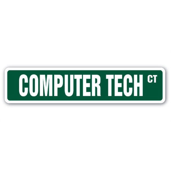 COMPUTER TECH Street Sign geek repair fix apple pc | Indoor/Outdoor | 36" Wide