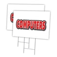 thumbnail image 1 of COMPUTERS 2 Pack Of 18" x 24" Yard Sign & Stake | Advertise Your Business | Stake Included Image On Front Only | Made in The USA, 1 of 3