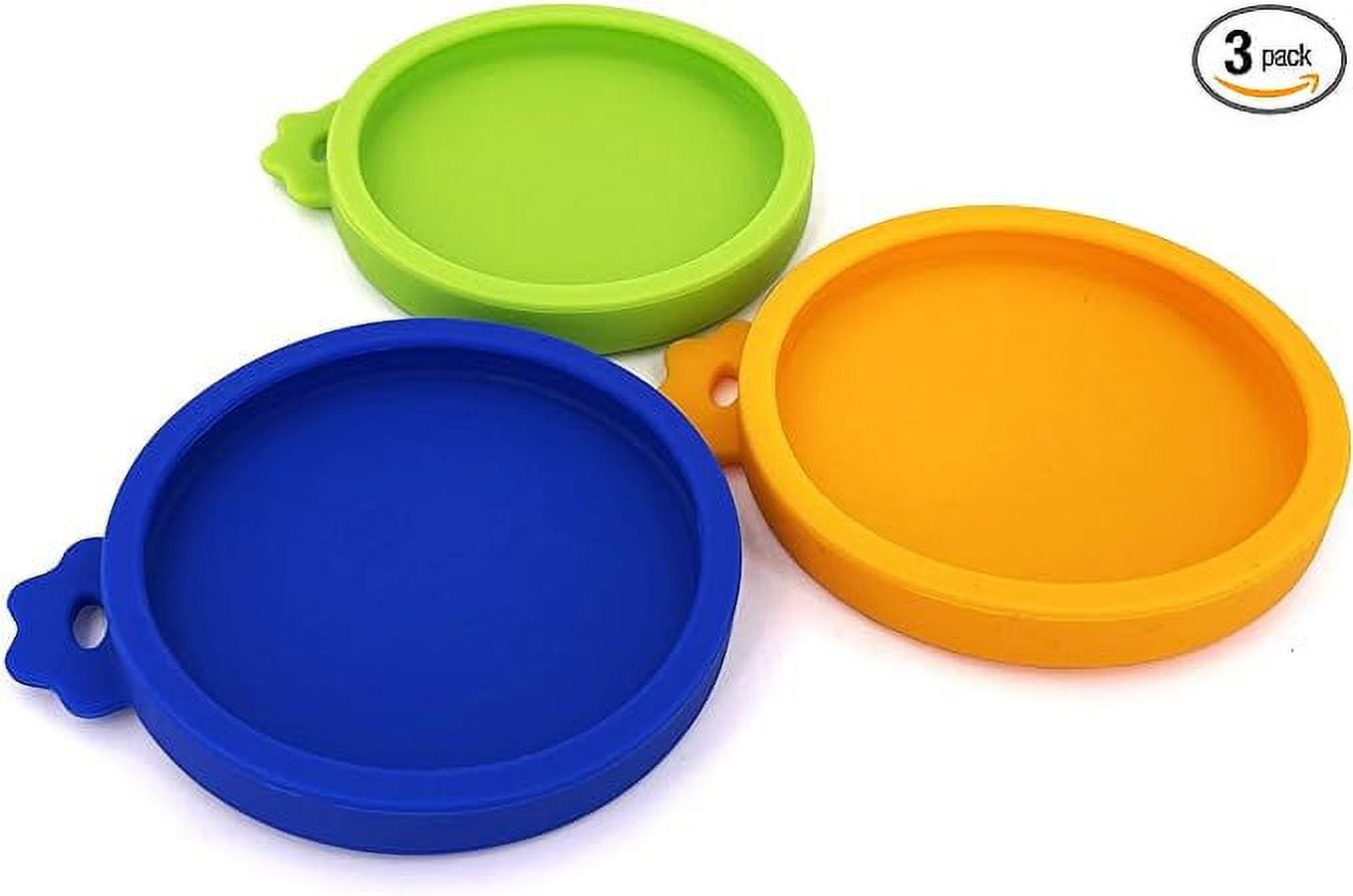 COMTIM 3 Pack Cat Food Can Lids, Silicone Small Pet Food Can Lids