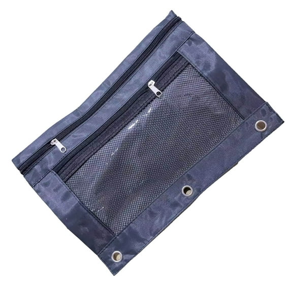 3 Ring Binder Pencil Pouch with Smooth Zipper, Bulk Pencil Pouches for 2025, Clear Window Pencil Case, Zipper Pencil Pouches