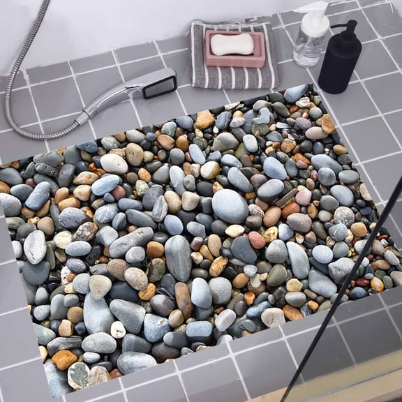 Bath Treads Stickers Cobblestone Pattern Square 3D Adhesive Anti Slip Tub Tattoos Safety Decals Mat Waterproof Shower Tub Sticker Bathtub Appliques for Bath Pools Home Decor