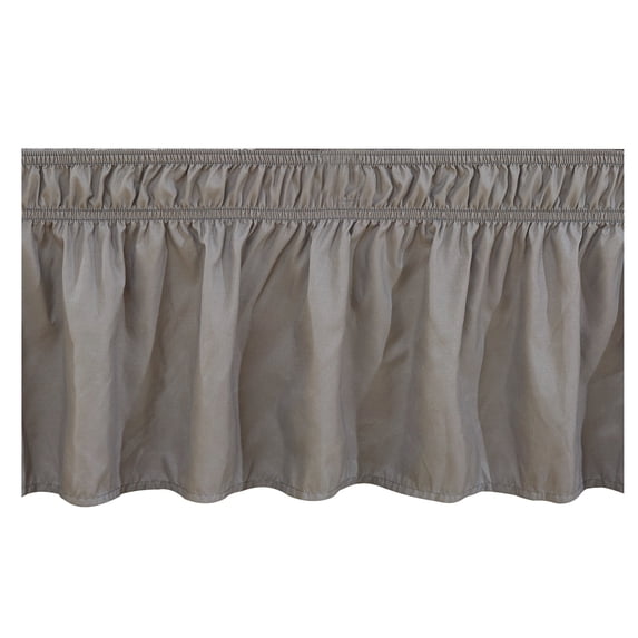 Bed Skirt Wrap Around Elastic Dust Ruffles Solid Color Wrinkle and Fade Resistant with Adjustable Elastic Belt Easy to Install for Queen Size