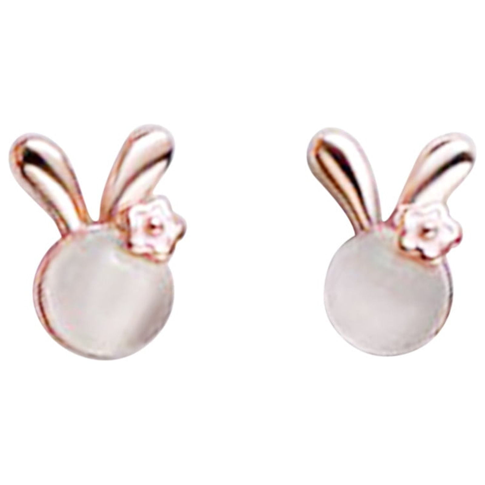 Bunny Earrings for Women Ladies Opal Stud Earrings Easter Rabbit