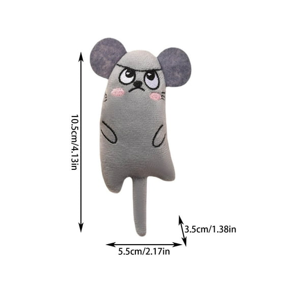 Aooww Cat Toys, Squeak Mice Catnip Toys for Indoor Cat Chew Stick Dental Chirping Mouse Plush Kitten Stuffed Toy Cleaning Teeth Matatabi Bite Interactive Cat Gifts Kitty Toy