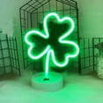 thumbnail image 1 of Clover Neon Sign Shamrock Neon Light Signs for Bedroom Classroom Clover Decor, USB Neon Sign LED Signs for Bedroom Neon Desk LED Lamp Clover Neon Lights for St. Patrick's Decor, 1 of 6