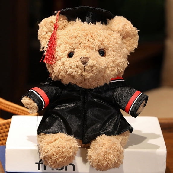 Graduation Bear with Black Cap Gift Stuffed Animal Plush Bear Class of 2025 Graduation Decoration for Kindergarten Elementary High School College Graduation