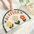 thumbnail image 1 of Half Round Cute Funky Bathroom Decor Shaggy Soft Bath Rug 2025 Extra Absorbent Quick Dry Shower Mat Indoor Non Slip Washable Carpet Doormat for Bedroom, Toilet, Bathtub, 1 of 9
