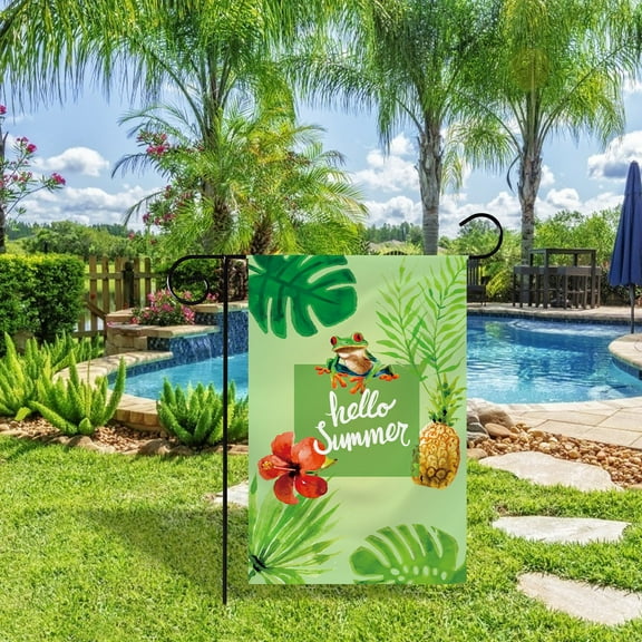 Aooww Hello Sunshine Summer Garden Flag 12x18 Vertical Double Sided Spring Bird White Farmhouse Holiday Outside Decorations Burlap Yard Flag