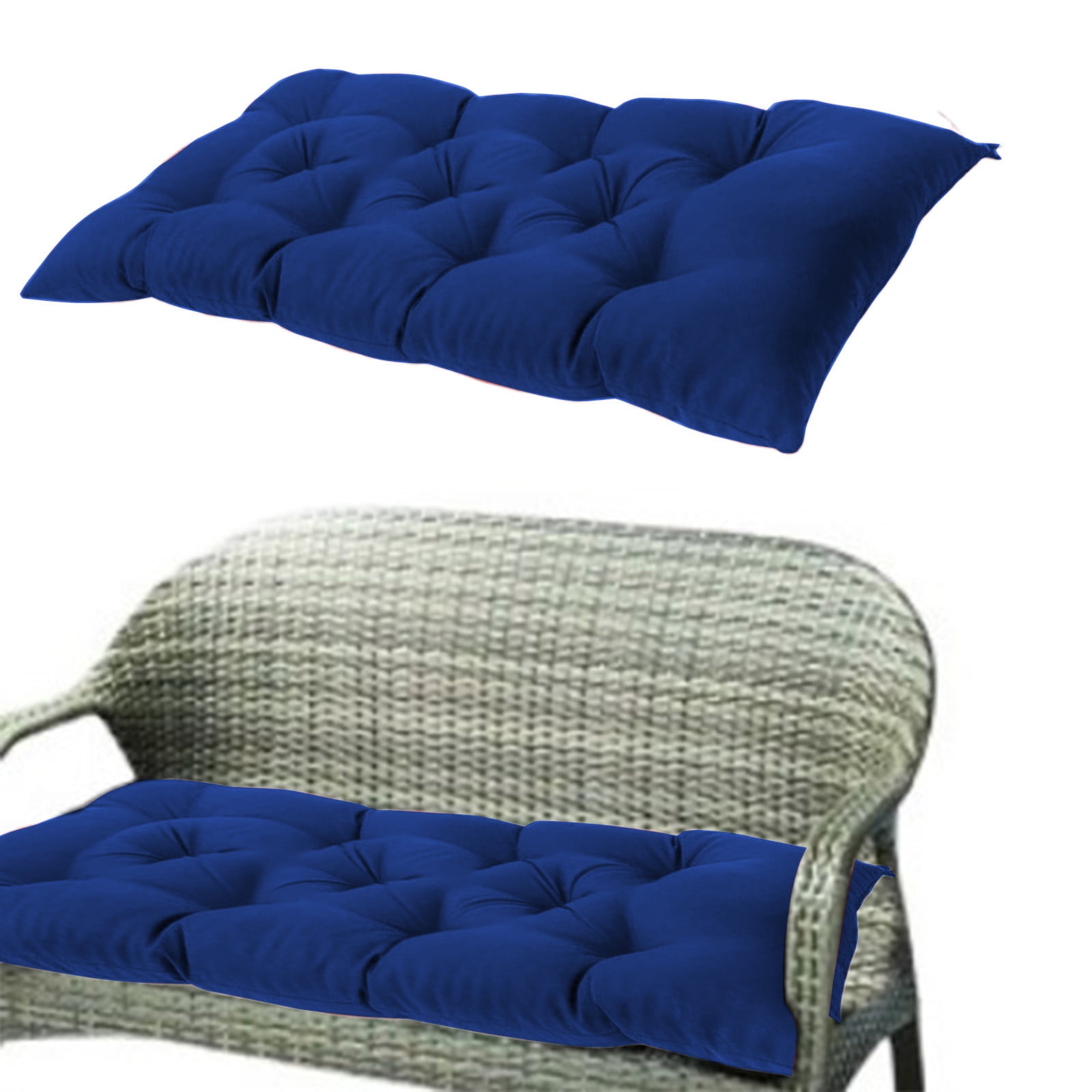 Aooww Indoor Outdoor Bench Cushion, Non-Slip Water Resistant Long Seat Pads, Tufted Loveseat Cushion for Patio Garden Furniture, Swing, Settee, Window, Wicker, Front Porch