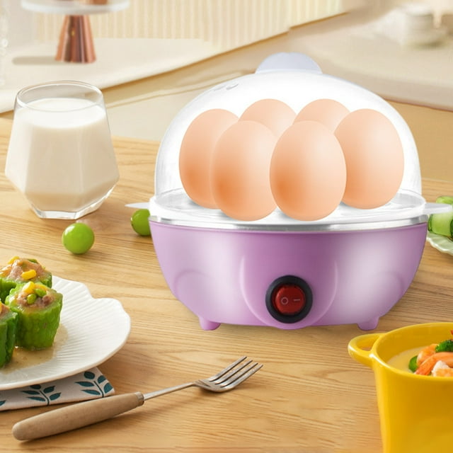 Aooww Rapid Egg Cooker - Egg Boiler for Hard Boiled and Poached Eggs - Safe Egg Poacher with Auto Shut Off - Egg Steamer - 1-Tier 7 Egg Capacity Tray