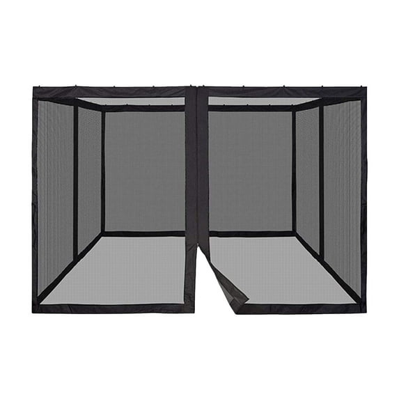 Aooww Replacement Mosquito Netting, Universal Gazebo Netting with Zippers for Outdoor Garden Patio Gazebo 4-Panel Screen Sidewalls, Black (Mosquito Net Only)