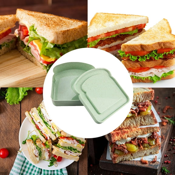 Sandwich Keeper Container with Lid - Toast Shaped Plastic Box for Food Storage - Ideal Lunch Prep Solution