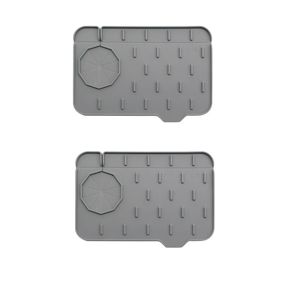 Silicone Faucet Mat & Sink Splash Guard Combo, Drip Tray & Sponge Holder for Kitchen & Bathroom 2025, Farmhouse & Sink Accessories Pack